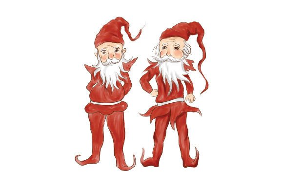 1800s Christmas Elves: Watercolor Asset Review