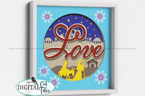 3D Christmas Love Shadow Box Svg: Winter Amp