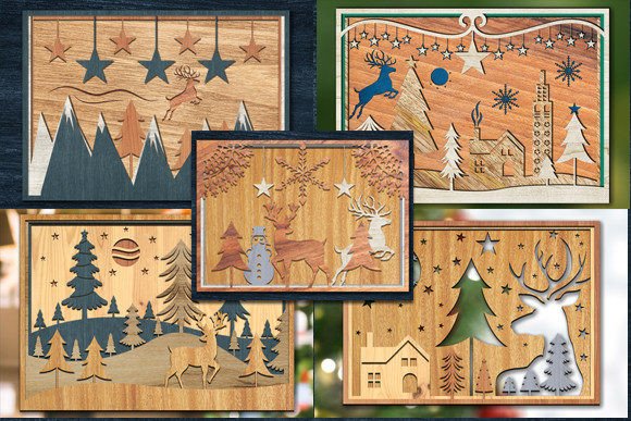 3d Christmas Village Shadow Box Bundle for Winter Amp Shops