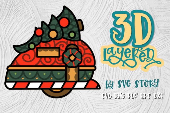 3D Layered Christmas Camper 03 SVG Review