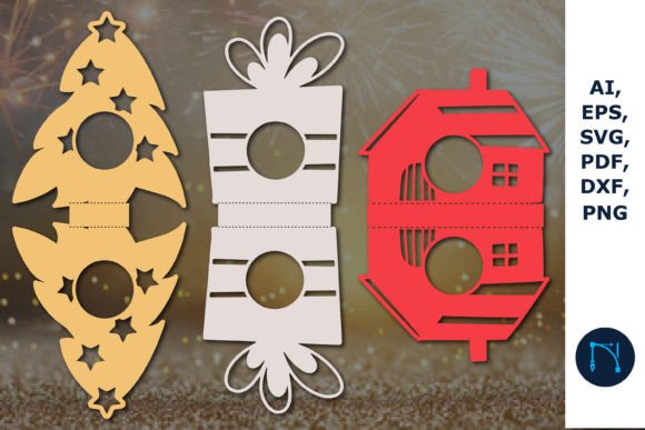 Christmas Lollipop Holder SVG Bundle: Festive Shapes