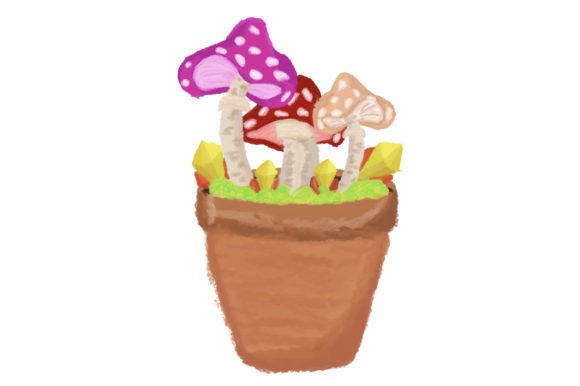 Christmas Mushrooms in a Pot: Digital Paint Review