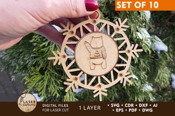 CHRISTMAS Snowflakes Ornaments Bundle for Winter Amp