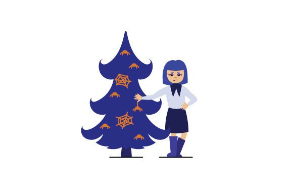 Dark Christmas Girl Tree Design Review