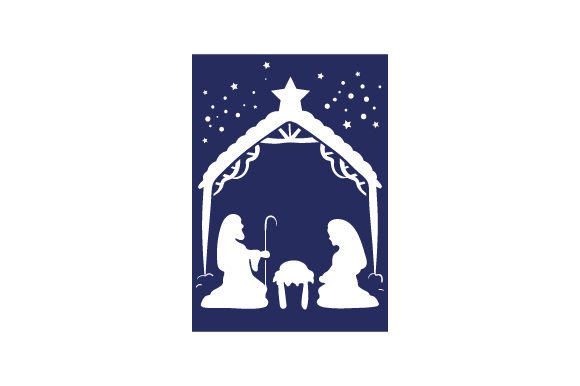 Nativity Scene: Intricate Cuts for Cards
