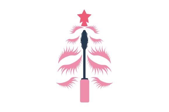 Pink Christmas Tree - Eyelashes for Festive Crafts