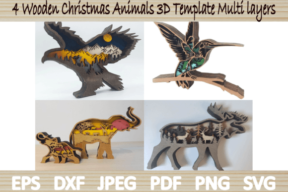 Reviewing 4 Wooden Animals Home Christmas SVG 2