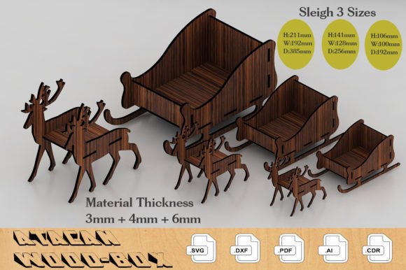 Santa Claus Christmas Deer Sleigh 273: Winter Amp