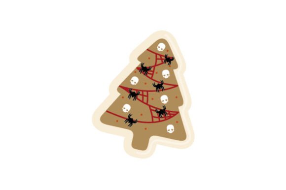 Spooky Christmas Tree Cookie: A Festive Design Asset