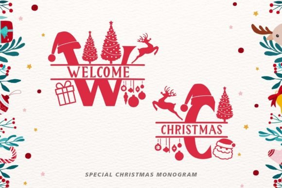 Welcome Christmas Monogram: A Decorative Asset for Festive Branding