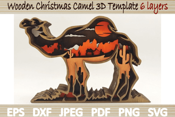 Wooden Camel 3D Ornament SVG: Winter Amp Design